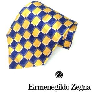 Ermenegildo Zegna checkered silk necktie